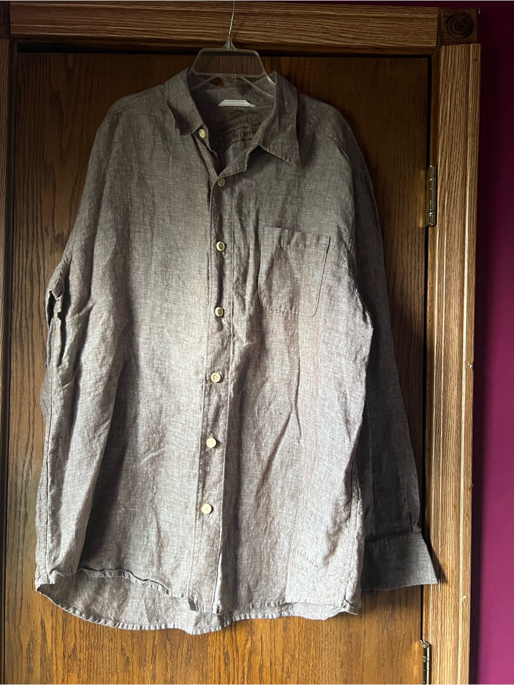 Tommy Bahama Men's Lightweight Brown Linen Shirt Jacket Large C3